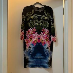 Stella McCartney silk vacation perfect dress with tropical print